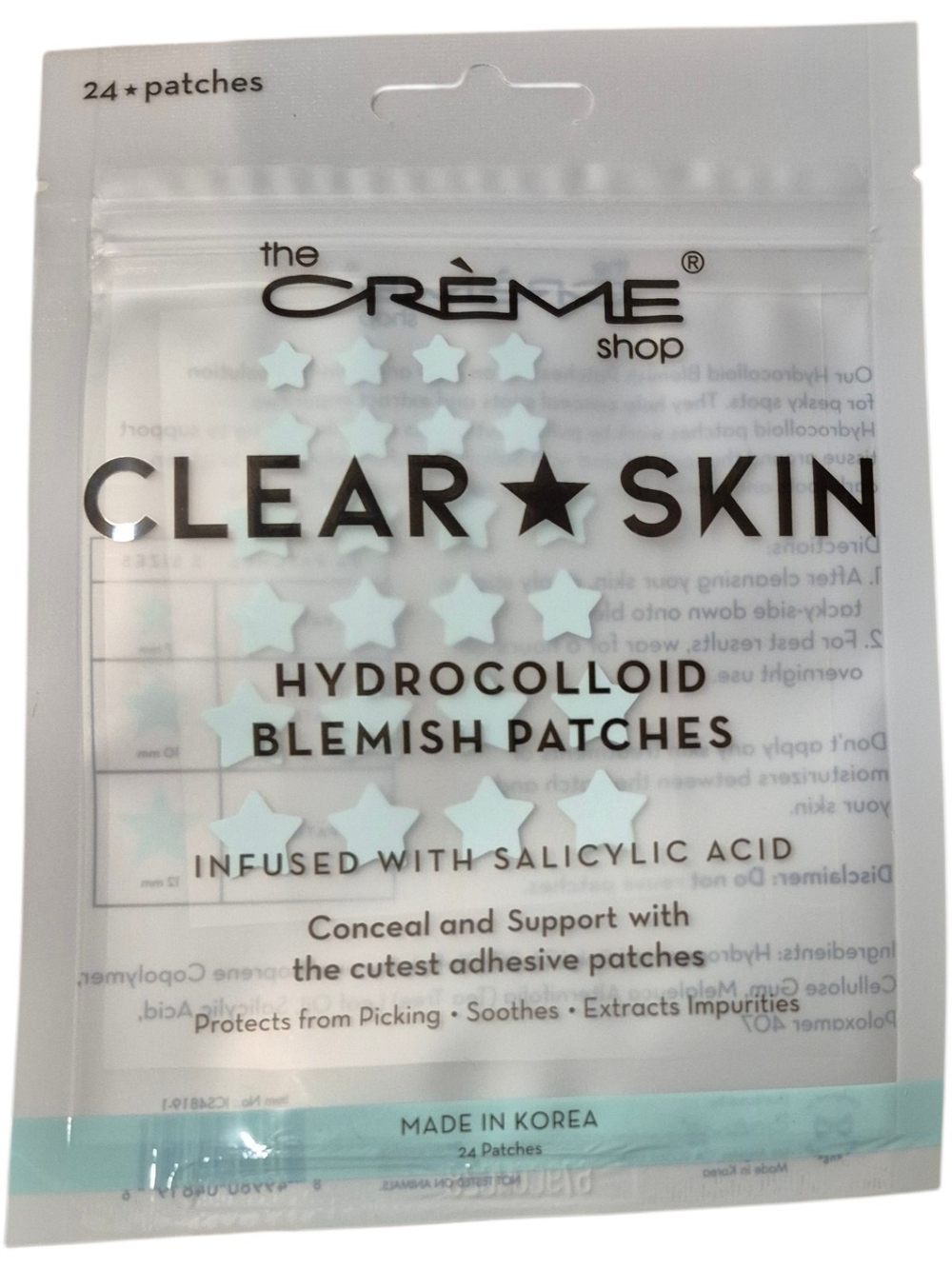 The CREME Shop Clear Skin Hydrocolloid Blemish Patches - Light Blue Stars
